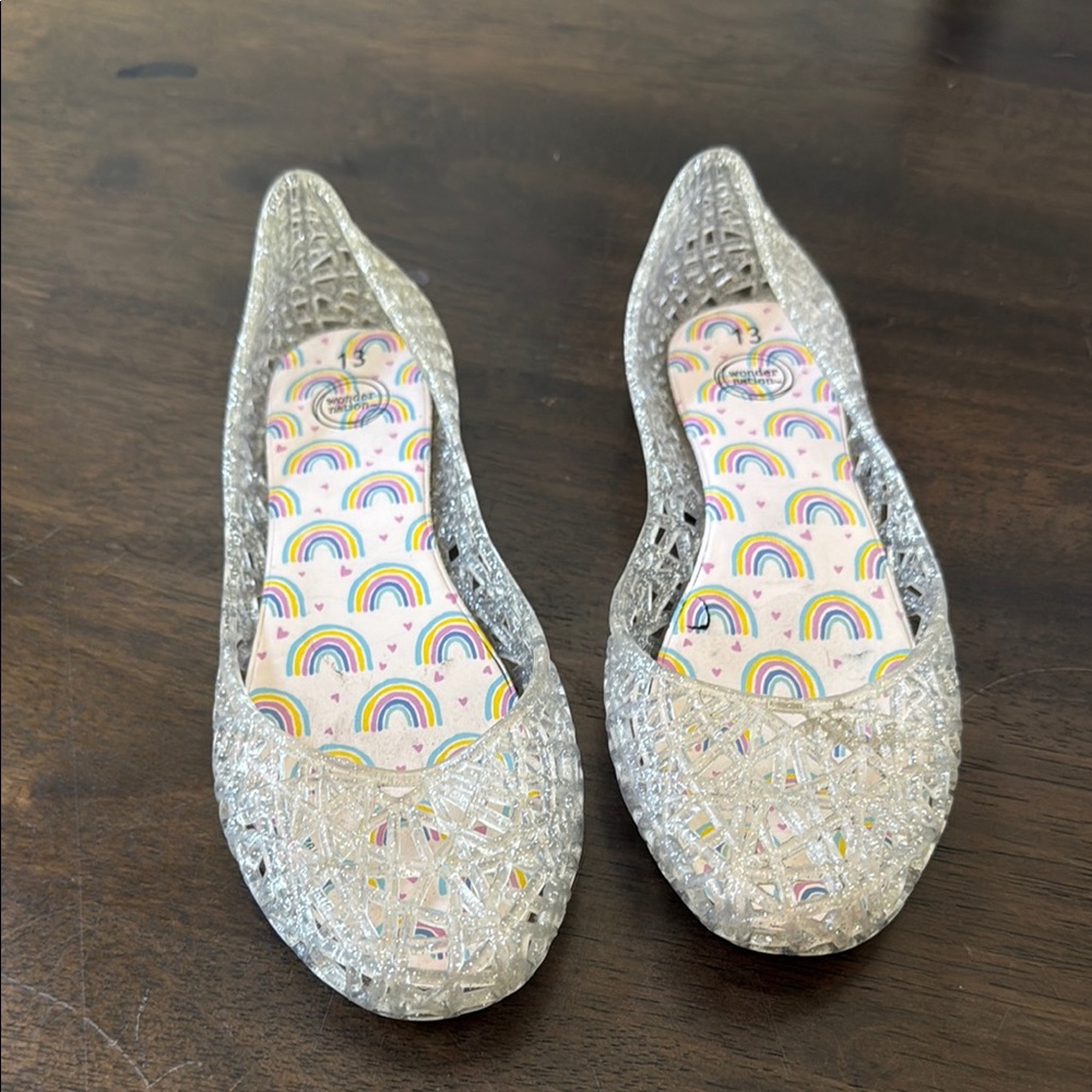 Silver Glitter Dress Shoes with Perforated Design